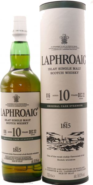Laphroaig Single Islay Malt 10 Years, Batch No. 16, 0,7 Liter